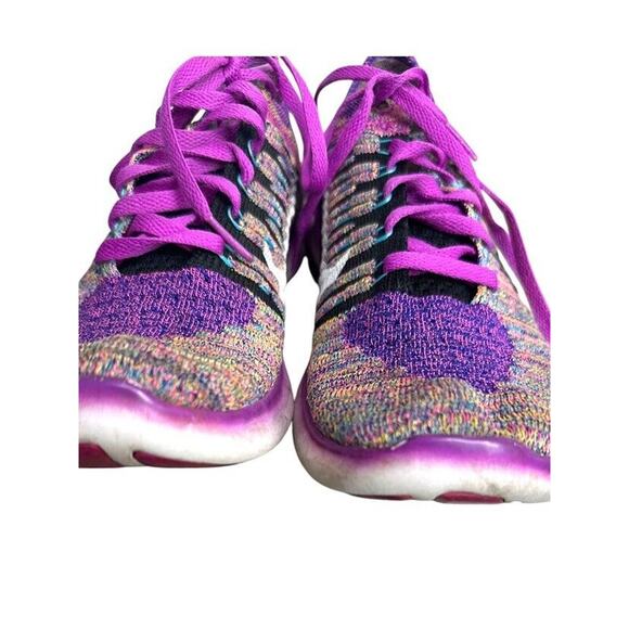 Nike Free RN Flyknit Women's Size 8 Running Shoes Hyper Purple Lace Up Athletic - Picture 5 of 11